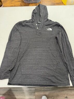 The North Face Men’s Hooded Henley Sweatshirt - Charcoal